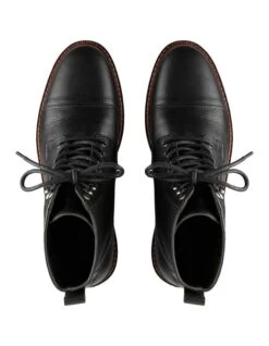 Mack Leather Military Boots In Black -Dune London Shoes Shop 979407820 3 720x928