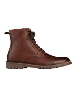 Mack Leather Military Boots In Brown