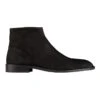 Wise Nubuck Zip Boots In Black