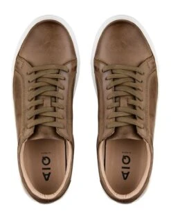 Nate Leather Sneakers In Green -Dune London Shoes Shop 979410880 3 720x928