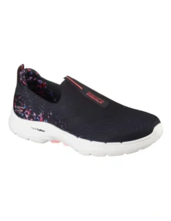Skechers Gowalk 6 Floral Sunrise Sneaker In Black
