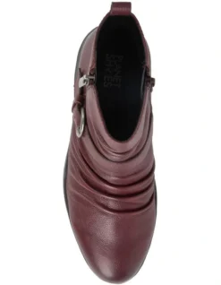 Frier Leather Boot In Dark Red -Dune London Shoes Shop 988721290 3 720x928