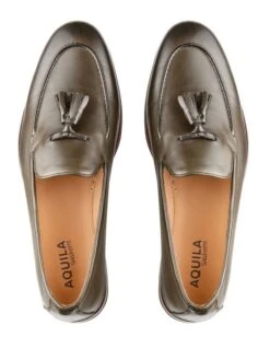 Alberto Leather Loafers In Forest -Dune London Shoes Shop 991655200 3 720x928