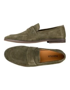 Garcia Suede Loafers In Green -Dune London Shoes Shop 991669420 3 1 720x928